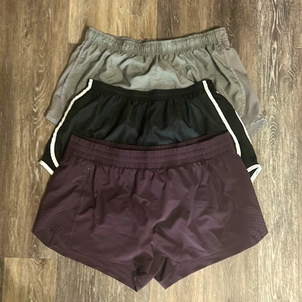 Lot 3 Nike Athleta running gym workout athletic shorts excellent condition XL
